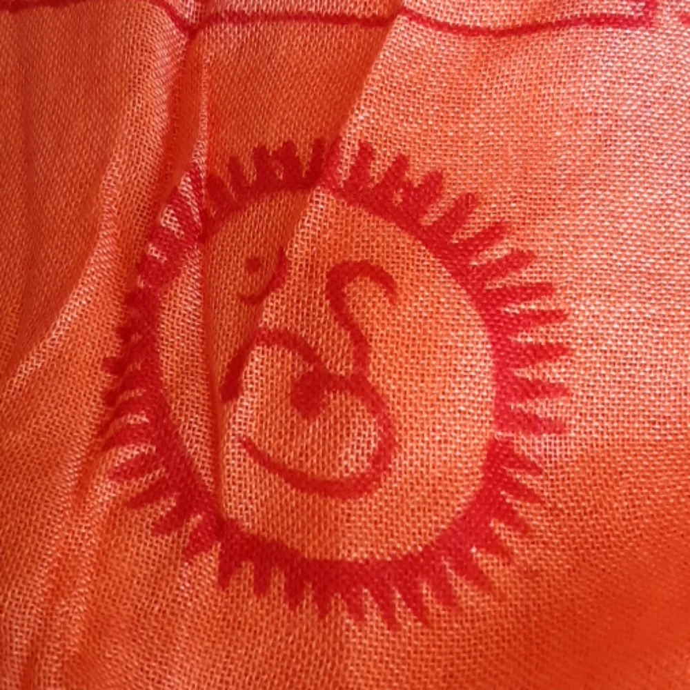 OHM Meditation Chakra Orange Wrap Scarf Wall Decor Zen Style